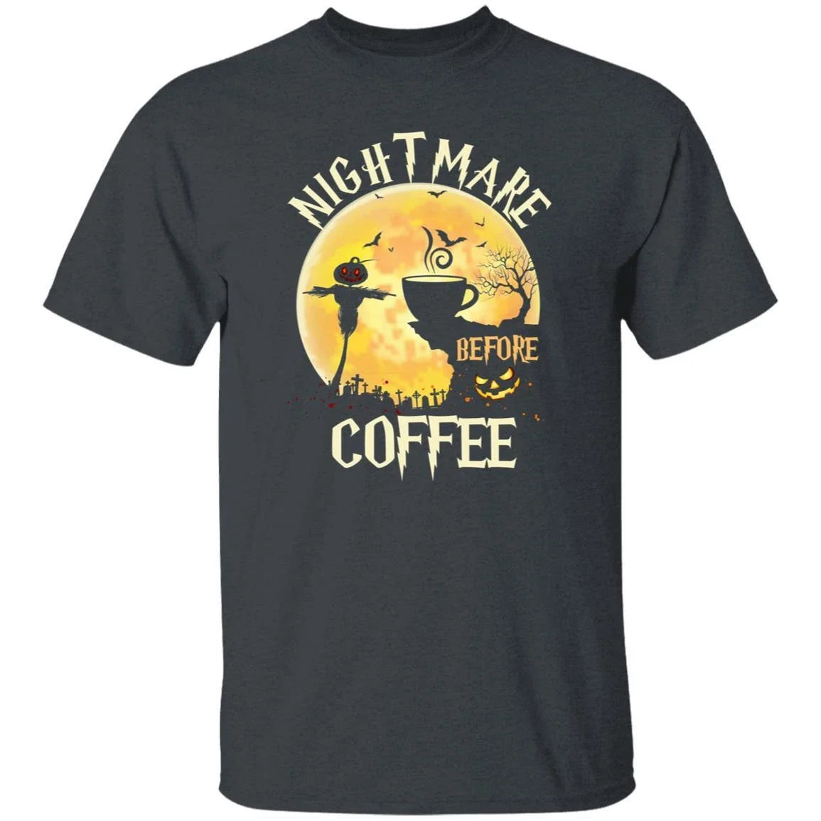 Nightmare before coffee Halloween Unisex shirt gift coffee lover tee black