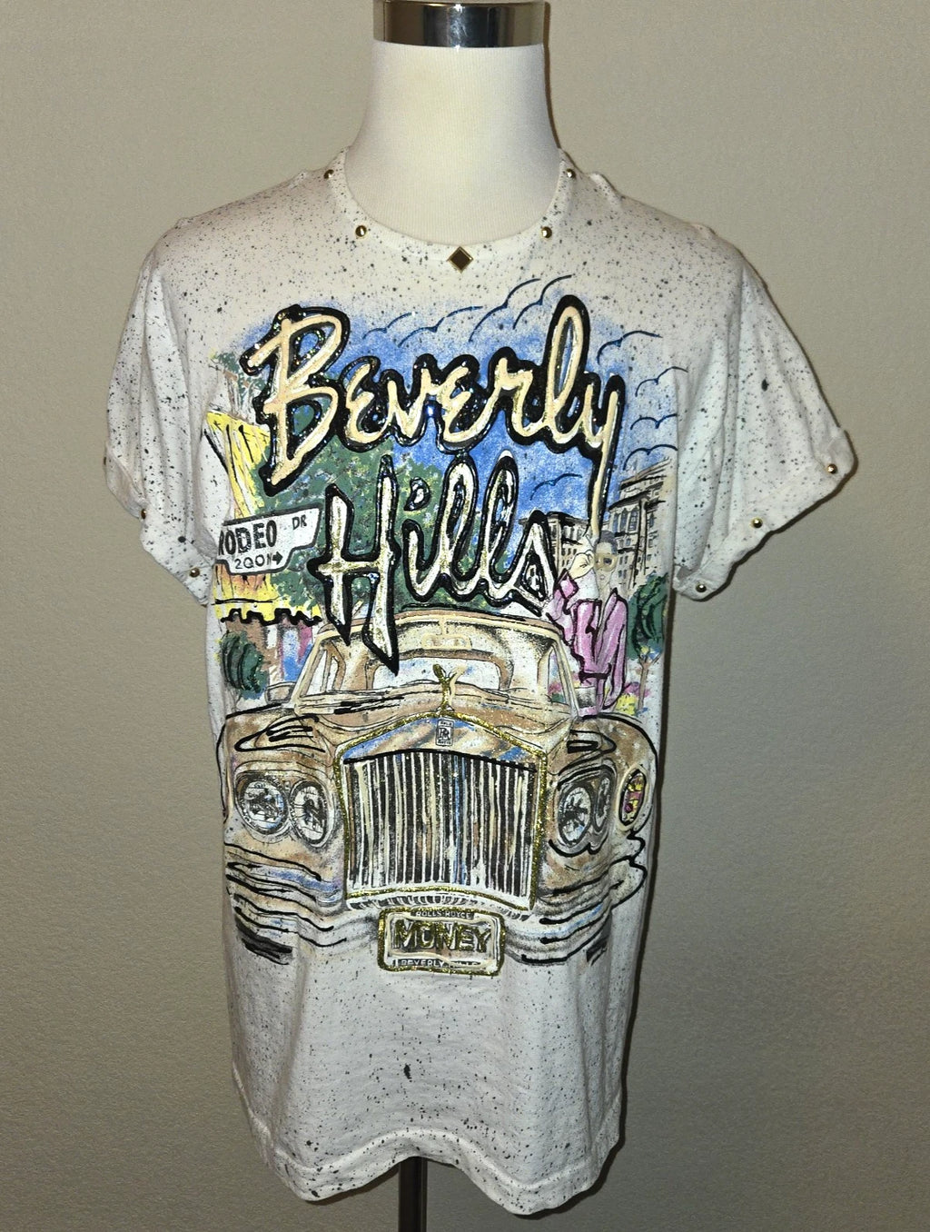 Vintage 80s 1987 BEVERLY HILLS Tony Alamo Rolls Royce Designs Shirt Sz M