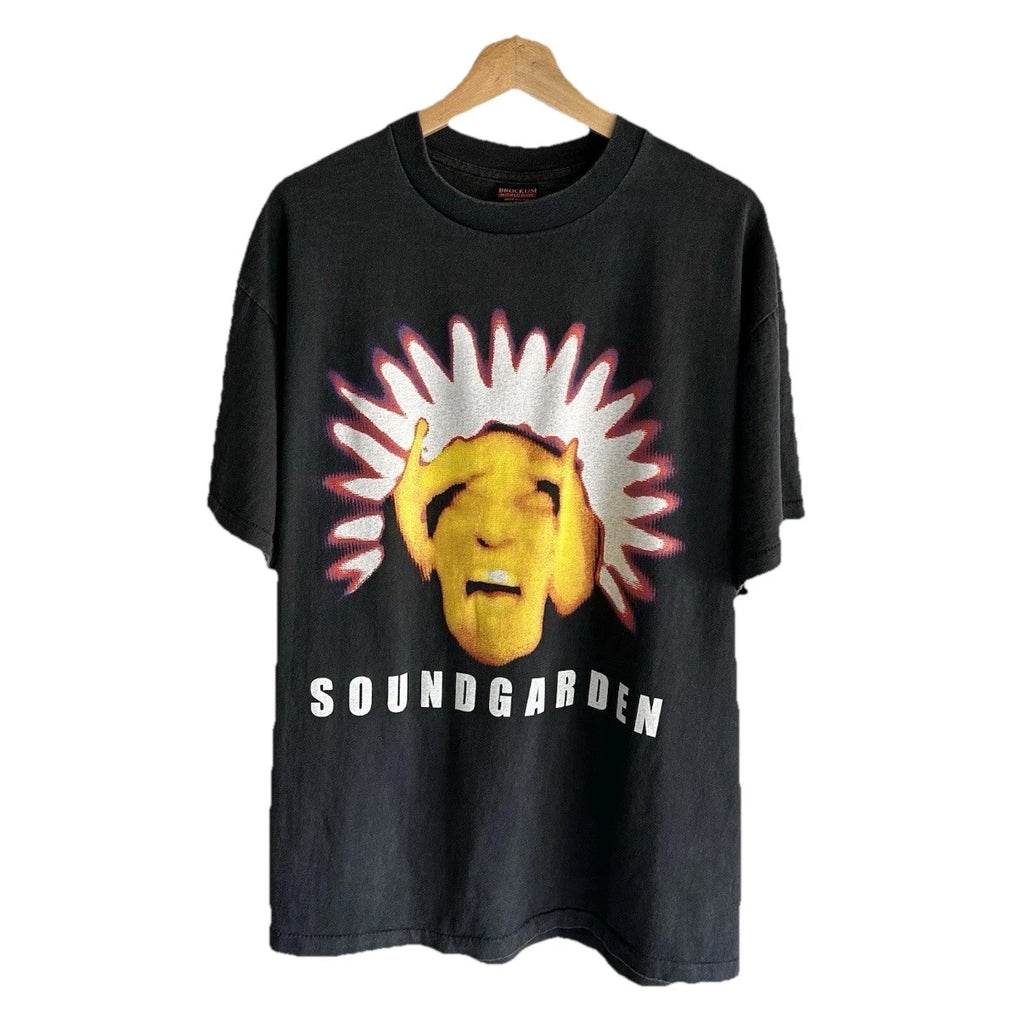 Vintage Soundgarden Black Hole Sun T shirt Brockum Tag Faded Rock Punk XL 23x29