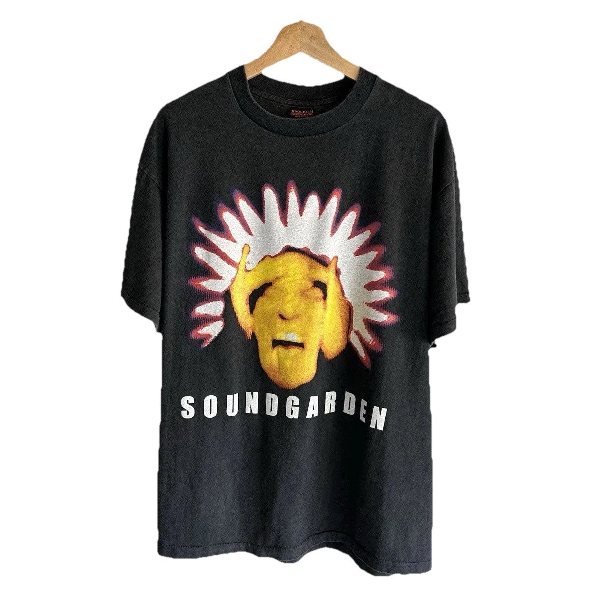 Vintage Soundgarden Black Hole Sun T shirt Brockum Tag Faded Rock Punk XL 23x29