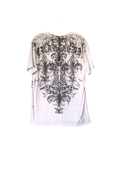Affliction Style Y2K Gothic Grunge Graphic T-Shirt Size Large