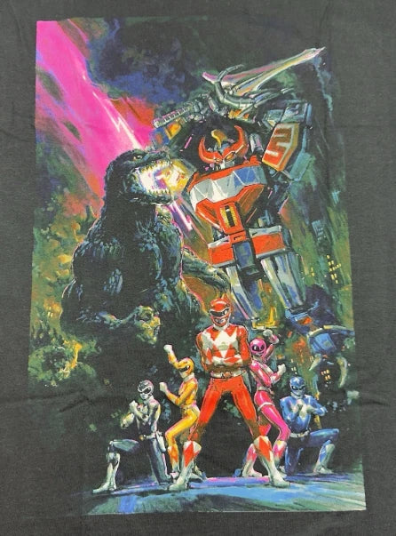 HOT TOPIC Godzilla Vs. Mighty Morphin Power Rangers MEN'S 3XL T-Shirt NEW!
