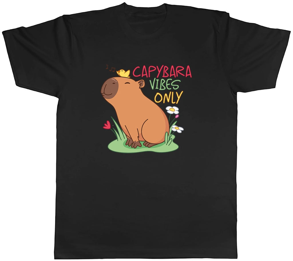 Capybara Vibes Only Mens T-Shirt Tee Gift Top