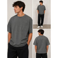 Basic crew Neck Pocket Tee Mens XL Gray Oversized Minimalist Streetwear Shirt