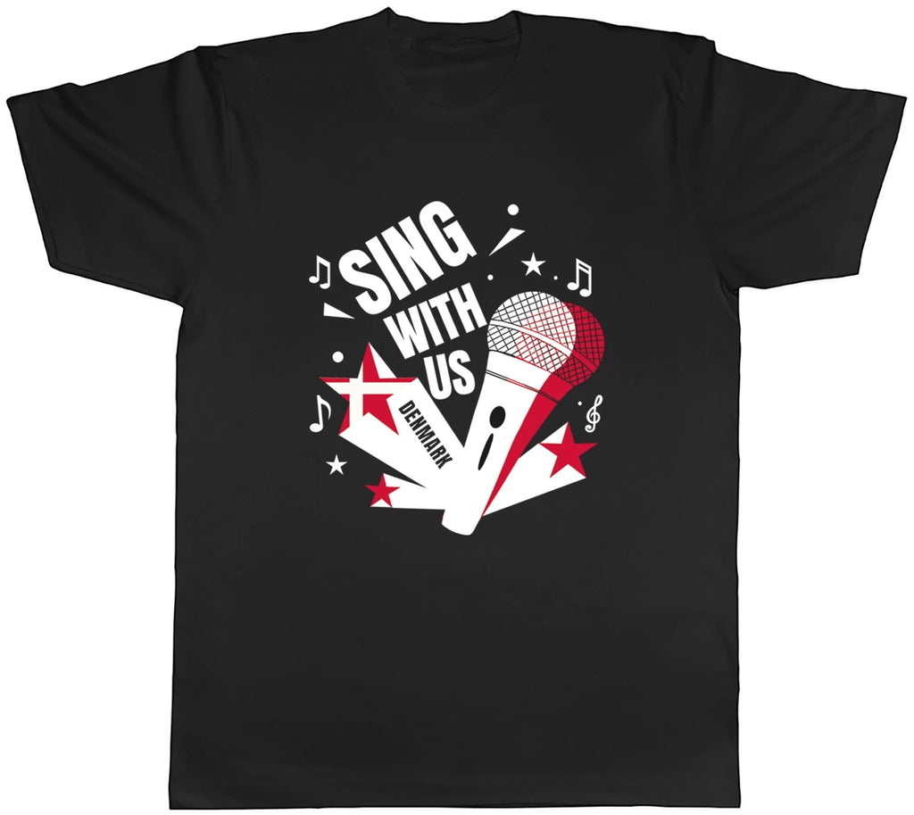 Denmark Music Sing with us Note karaoke Mens T-Shirt Tee Gift Top