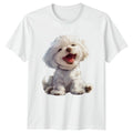 Smiling White Puppy T-Shirt Dog Lover Pet Gift For Him And Her