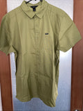 New RVCA Sport Designer Street Style Button Font Short Sleeve Shirt Size XL