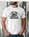 Personalized This Awesome Dad Belongs To T-Shirt - Custom Kids Name Tee Gift
