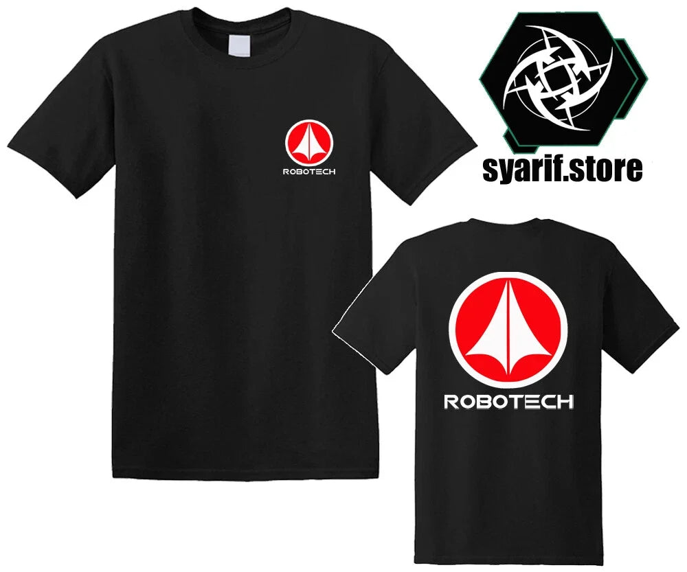 Robotech Anime Cartoon Men's Black Size S to 5XL
