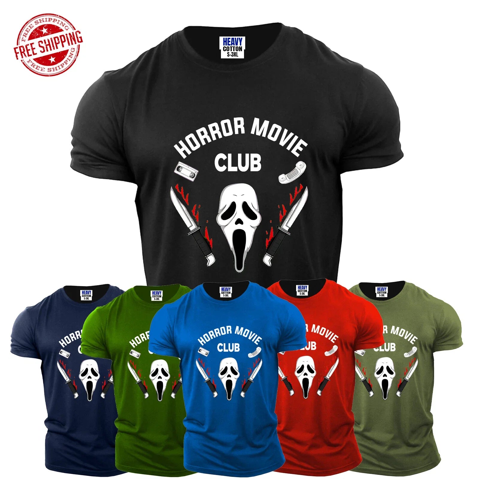 Horror Movie Club Funny Men's T-Shirt Sarcastic Halloween USA Cool New Gift Tee