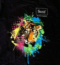 Mens Tshirt T Shirt L SERIF Inspiring Creativity Tiger Lion Splash Paint Art