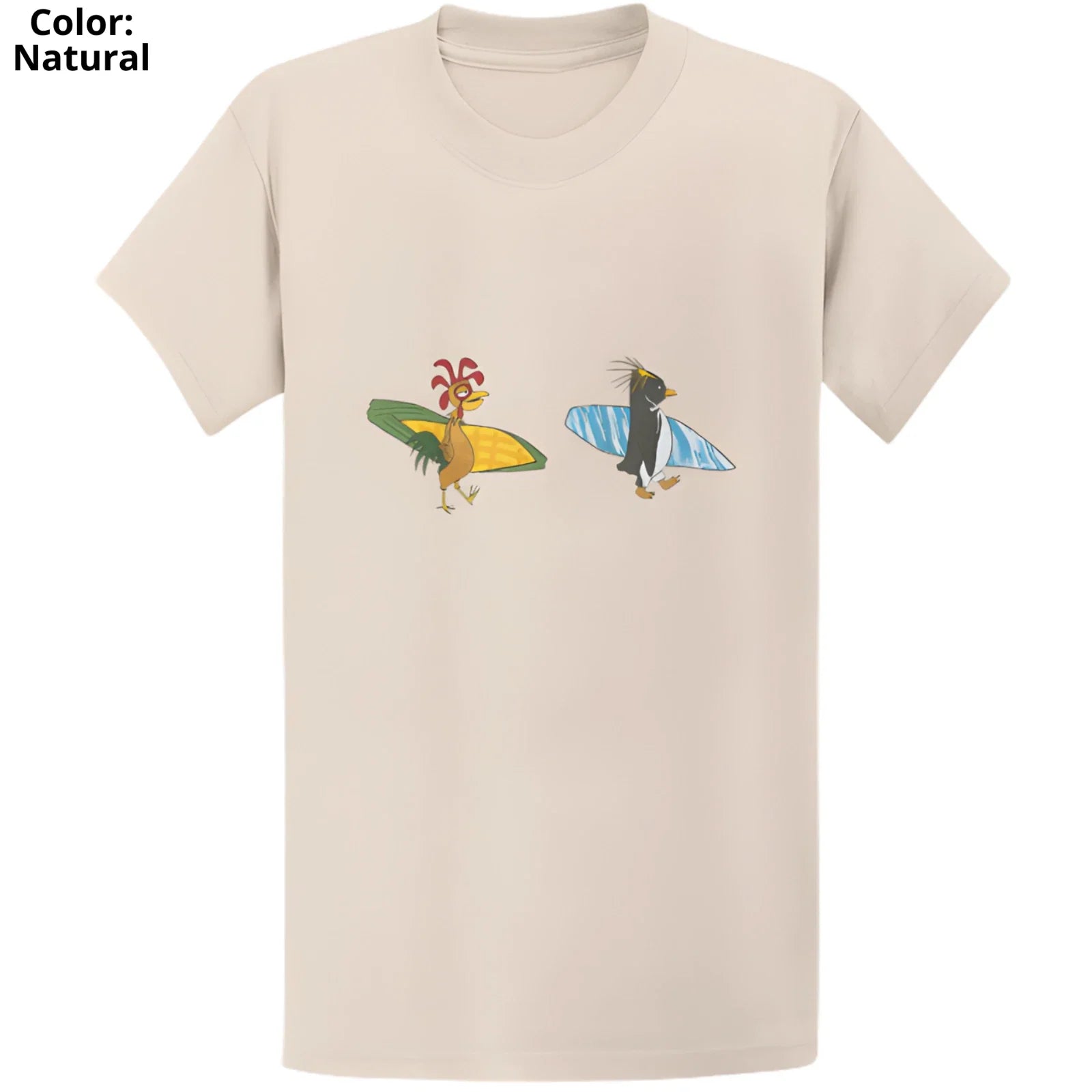 Gildan 5000 Cody Maverick Chicken Joe Surf's Up T-Shirt - Funny Movie Gift Tee