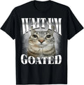 Wait I'm Goated Cat Silly Funny Cat Meme Men Women Graphic unisex T-Shirt