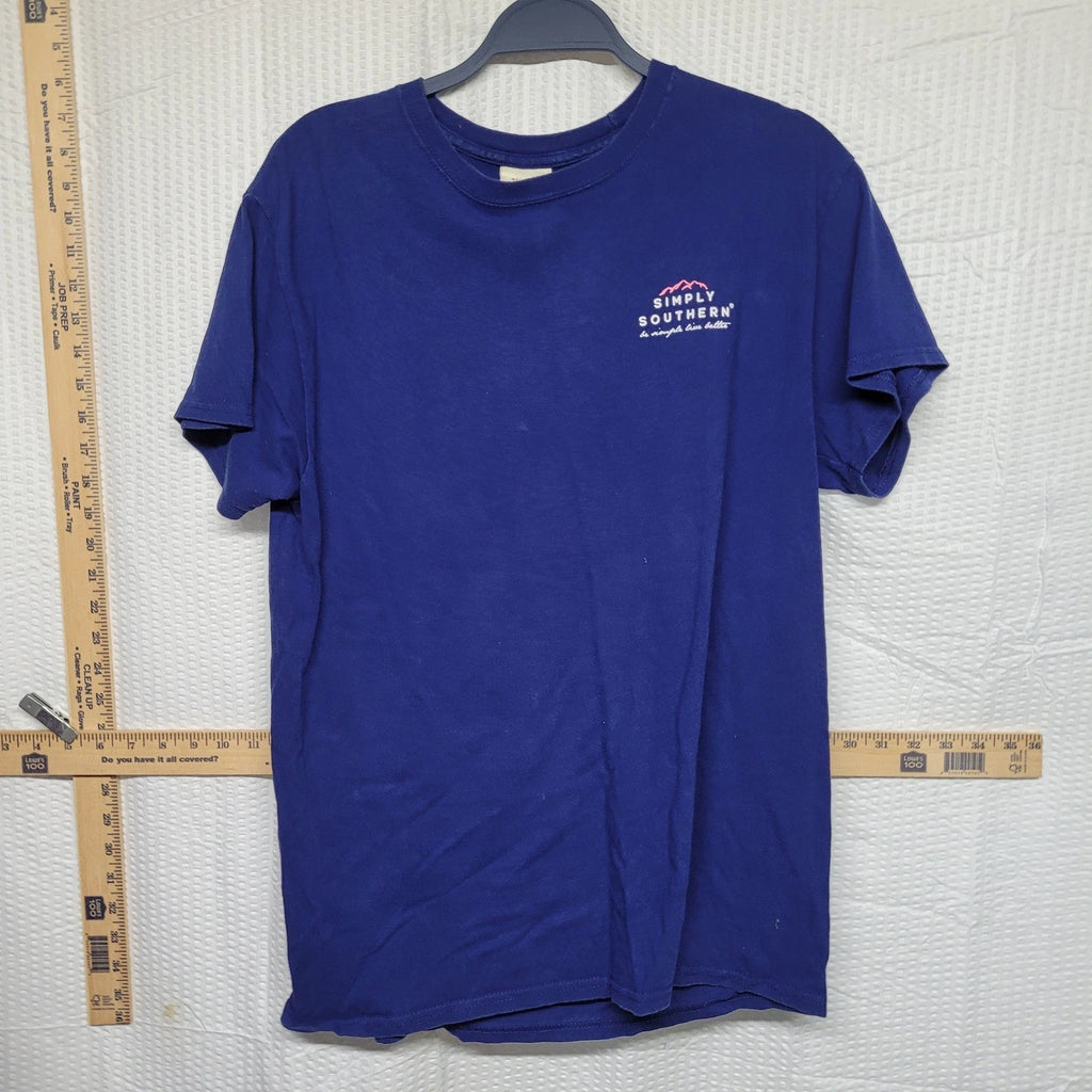 Simply Southern Blue Mountain Graphic T-Shirt Mens Medium Be Simple Live Better