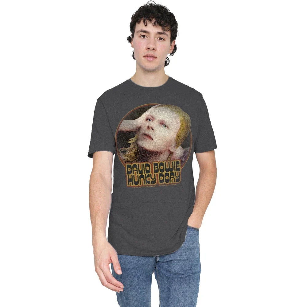 David Bowie Hunky Dory Circle T-Shirt S-2XL-Charcoal