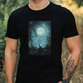 Mens Pig in the Moonlight Motif Cotton T-Shirt Size XS to 5XL