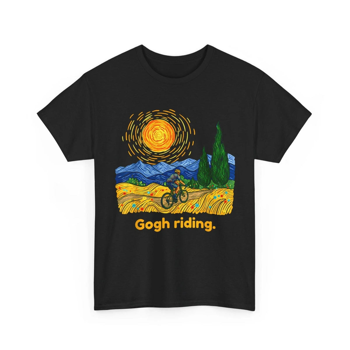 Gogh Riding Funny Shirt, Cycling Van Gogh Art Lovers Bike Women Men Shirt