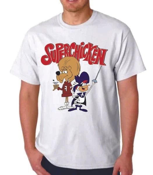 SUPER CHICKEN T-SHIRT - Cartoon JAY WARD Cereal  Quisp HANNA BARBERA RELATED