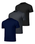 Mens Shirts 3 Pack Lightweight Dry Fit Workout Running Gym Training Athletic ...