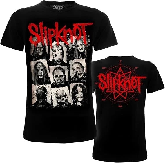 SLIPKNOT T-Shirt T-Shirt T-Shirt DOUBLE PRINT Logo MASKS Punk Rock OFFICIAL