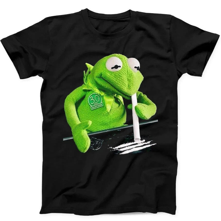 Frog Cocaine Muppet Drug Hipster Funny Narcos Funny Gift Tee  T Shirt 287