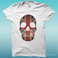 T-Shirt Skull Great Britain White The Happiness Is Have My T-Shirt New