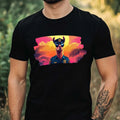 Mens Llama as Policeman Motif Cotton T-Shirt Size XS to 5XL