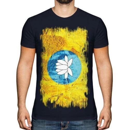Kalmykie Grunge Flag Men's T-Shirt Jersey