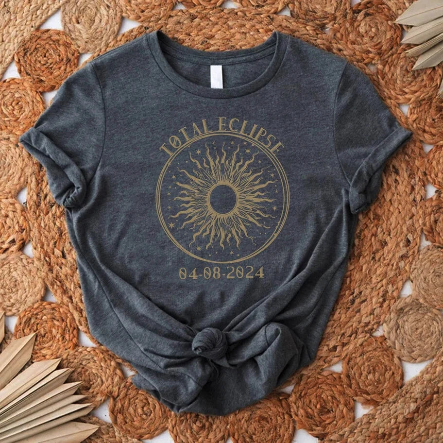Total Solar Eclipse Shirt, Boho Celestial Solar Eclipse T-shirt Kid Men Women