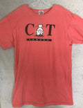 Y2K Vintage CAT PERSON Graphic T-Shirt Night-Shirt Red USA Cotton Large