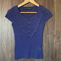 KEITA MARUYAMA French Sleeve Rib Knit Purple Size 1