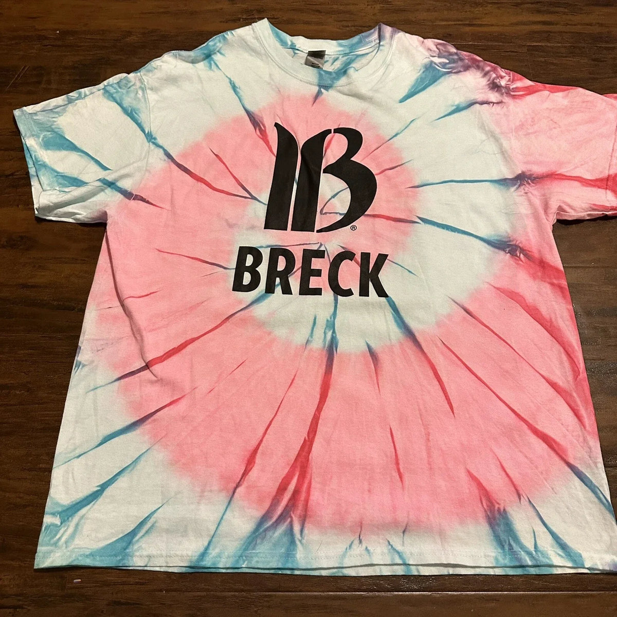 Breck Breckenridge Tye Dye Pink Blue Shirt Over Sized Trendy VSCO Unisex Size XL