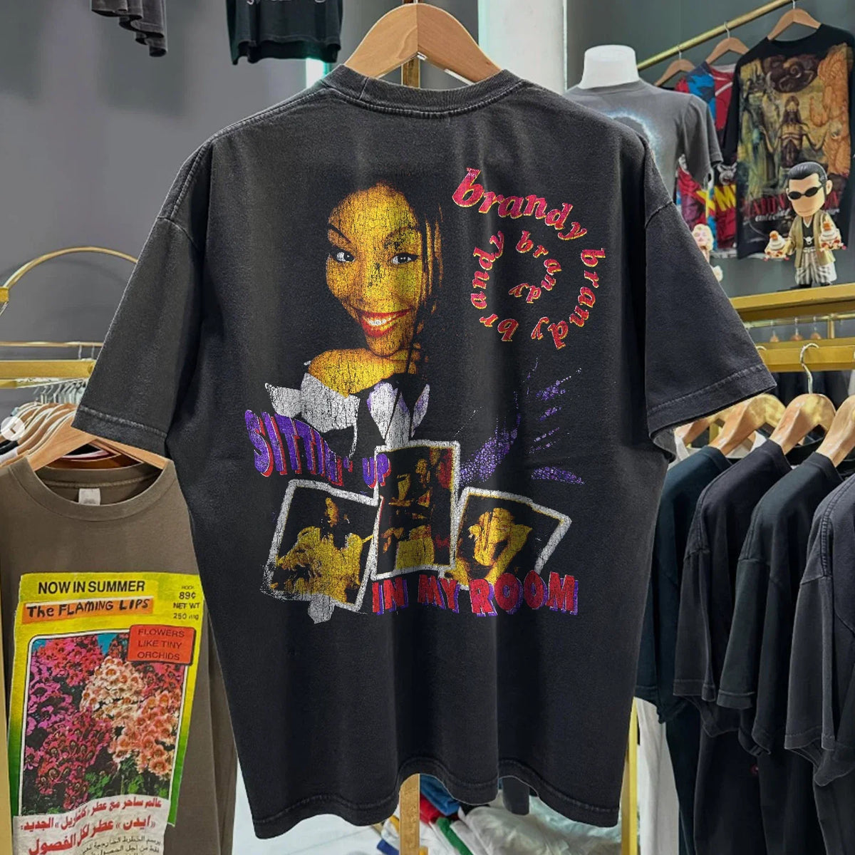 90s Brandy Sittin Up In My Room Promo T-Shirt Black XXL
