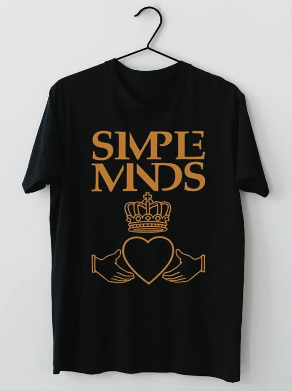 Simple Minds Logo Short Sleeve Cotton Black All Size T-Shirt