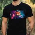 Mens Fox As Astronaut Print Cotton T-Shirt Size XS to 5XL