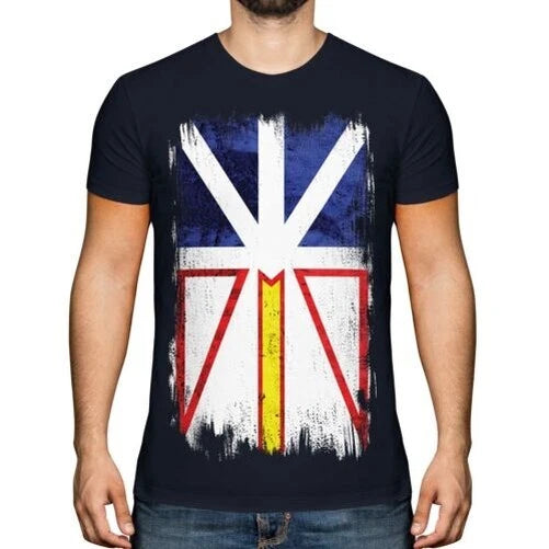 NEWFOUNDLAND AND LABRADOR GRUNGE FLAG MENS T-SHIRT TEE TOP GIFT SHIRT CLOTHING
