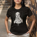 Unholy Gangsta Nun T-Shirt Printed Dark Style Design Bad Nun Smoking Gift Top