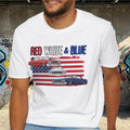 Red White & Blue Lowrider T-Shirt – Patriotic American Classic Car Graphic Tee
