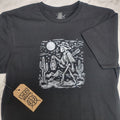 Desert Night Cactus Skeleton Cowboy T-Shirt Hand Printed Lino Printed