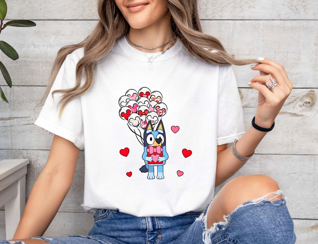 Bluey Valentines Day Shirt, Cute Bluey Dog Valentine T-shirt, Valentine Gift Tee