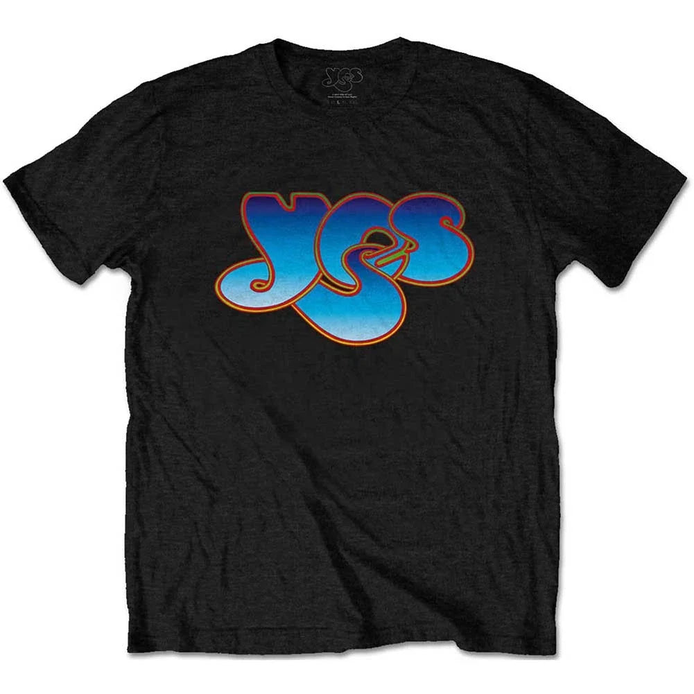 Men's Yes Classic Blue Logo Slim Fit T-shirt Medium Black