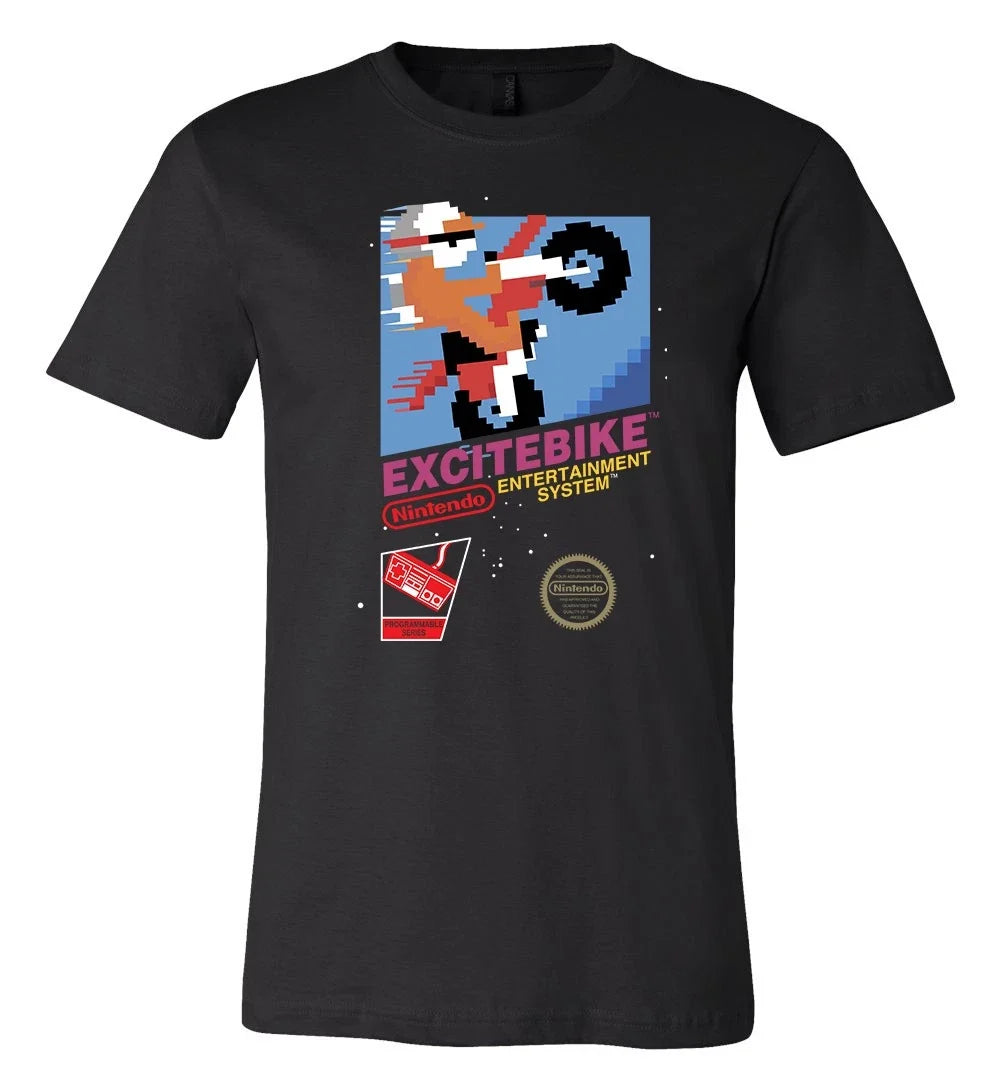Excitebike Cartridge Logo T-Shirt shirt Sizes S-6XL! Fast Ship!