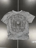 Grey Y2K Whiskey T Shirt Size Large Affliction-Like Grunge Emo Graphic