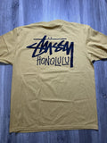 Stussy Honolulu Chapter Men’s Large Curry/Yellow T Shirt Rare Streetwear NWOT