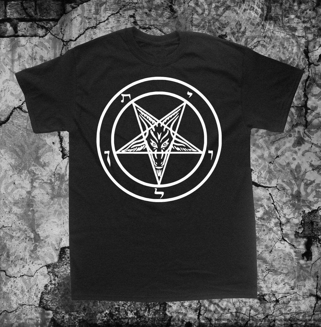 Pentagram Shirt - Punk Occult Gothic Satan Metal Baphomet Satanic Skull Skeleton