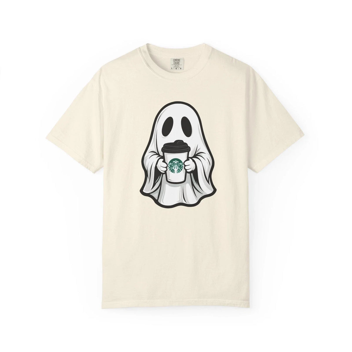 Ghostly Pumpkin Coffee Unisex T-Shirt, Halloween Shirt, Fall Tee, Cute Ghost Top