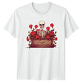 Skeleton Ribcage With Red Roses T-Shirt Gothic Alternative Art Gift
