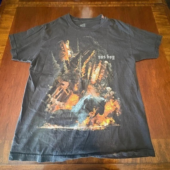 Sus Boy Explosion Graphic T Shirt Large Streetwear Skate Punk Tee