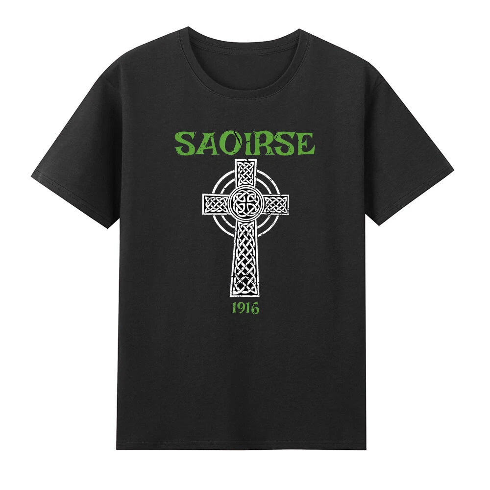 Saoirse 1916 Freedom Irish Republican With Celtic Cross Funny Joke Men's T-Shirt