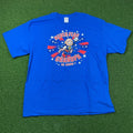 Vintage Y2K Never Fear Grandpa Is Here Delta Pro Weight Blue T-Shirt Sz 2XL